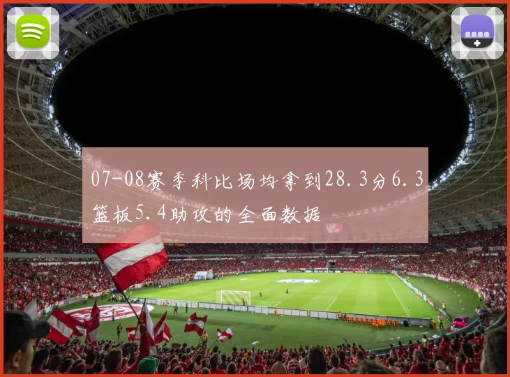 07-08赛季科比场均拿到28.3分6.3篮板5.4助攻的全面数据